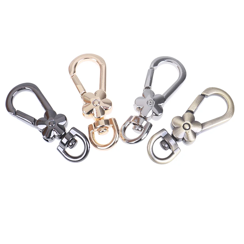 1pc Handbags Clasps Handle Flower Lobster Metal Clasps Swivel Trigger Clips Snap Hooks Bag Key Rings Keychains Bag Accessories