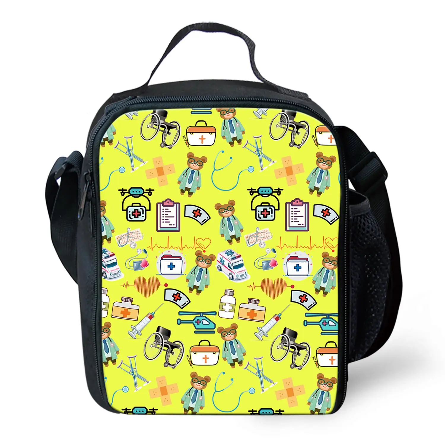 

Дорожные Изолированные сумки для обедов для женщин, милый мультяшный чехол для еды с принтом медсестры, школьный охладитель, большая сумка для покупок для детей