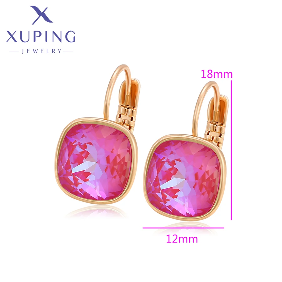 Xuping Jewelry Fashion Hot Selling Small Gold Color Square Crystal Earring for Women Girl Party Gift A00769844