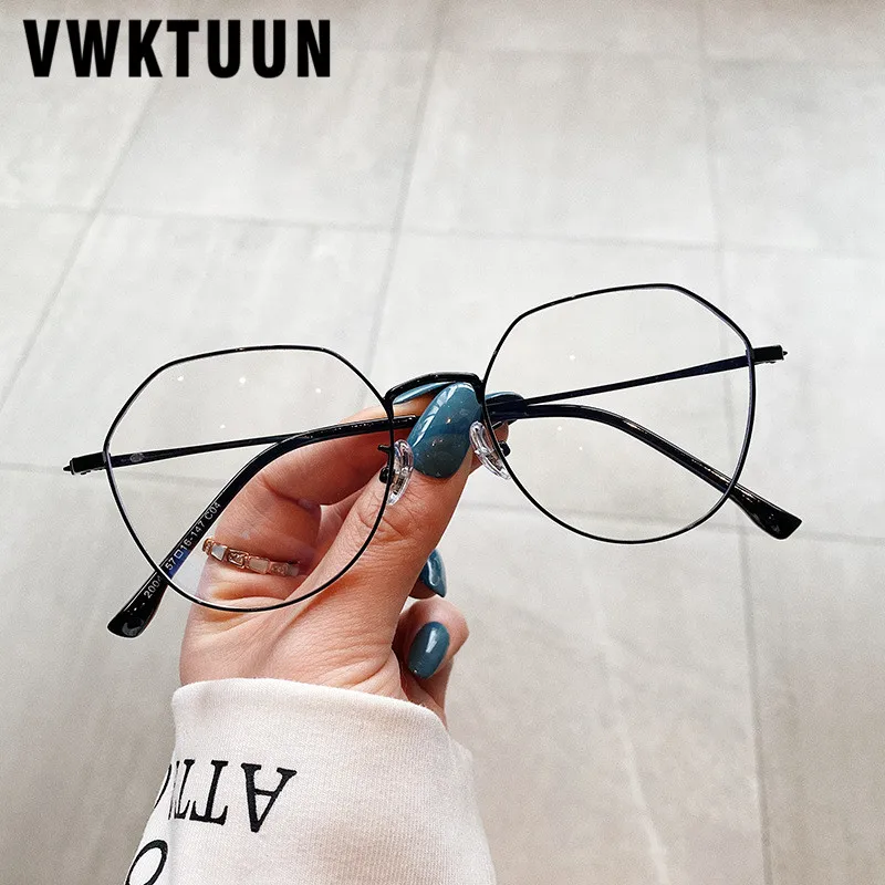 

VWKTUUN Eye Glasses Frames For Men Women Myopia Glasses Anti Blue Ray Vintage Glasses irregular Blue Light Blocking Glasses