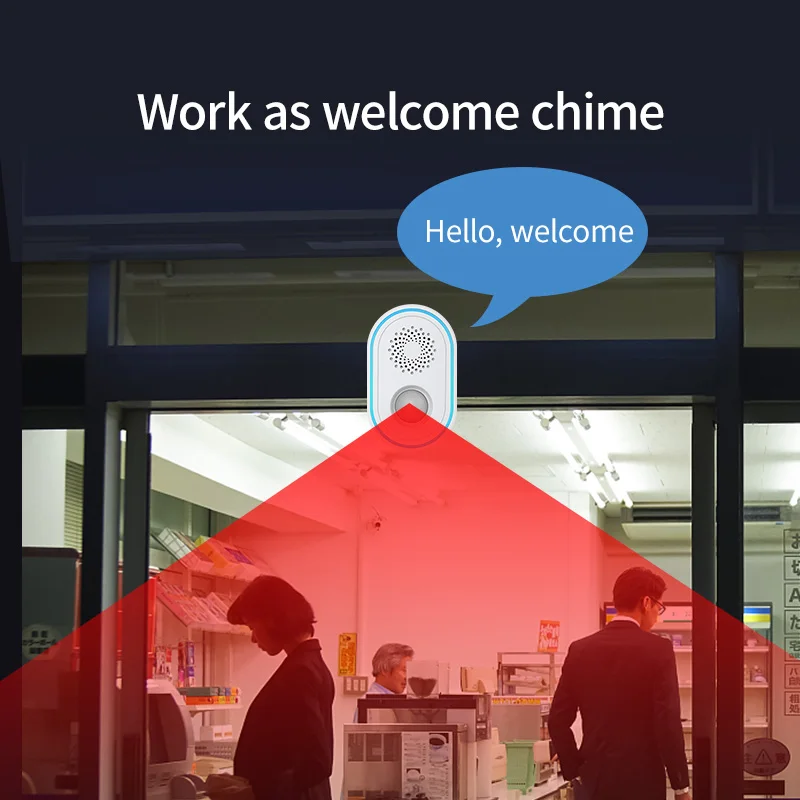 SECUGARD Welcome Doorbell Alarm Intelligent Greeting Traffic Statistics APP WiFi Alarm System Smart Home Security System Camping