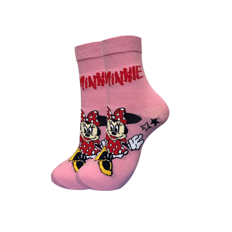 10 pair Disney Casual cute women socks Mickey Stitch cotton long socks Cartoon Animal sock for women Kawaii girl sock size 35-42