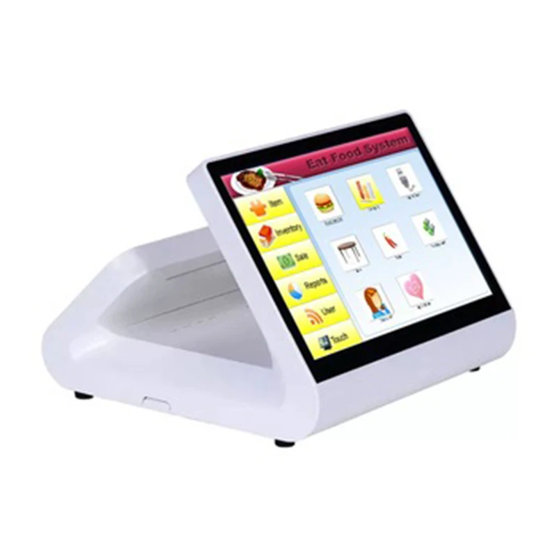 pos terminal 12inch flat touch screen all in one machine for bar store