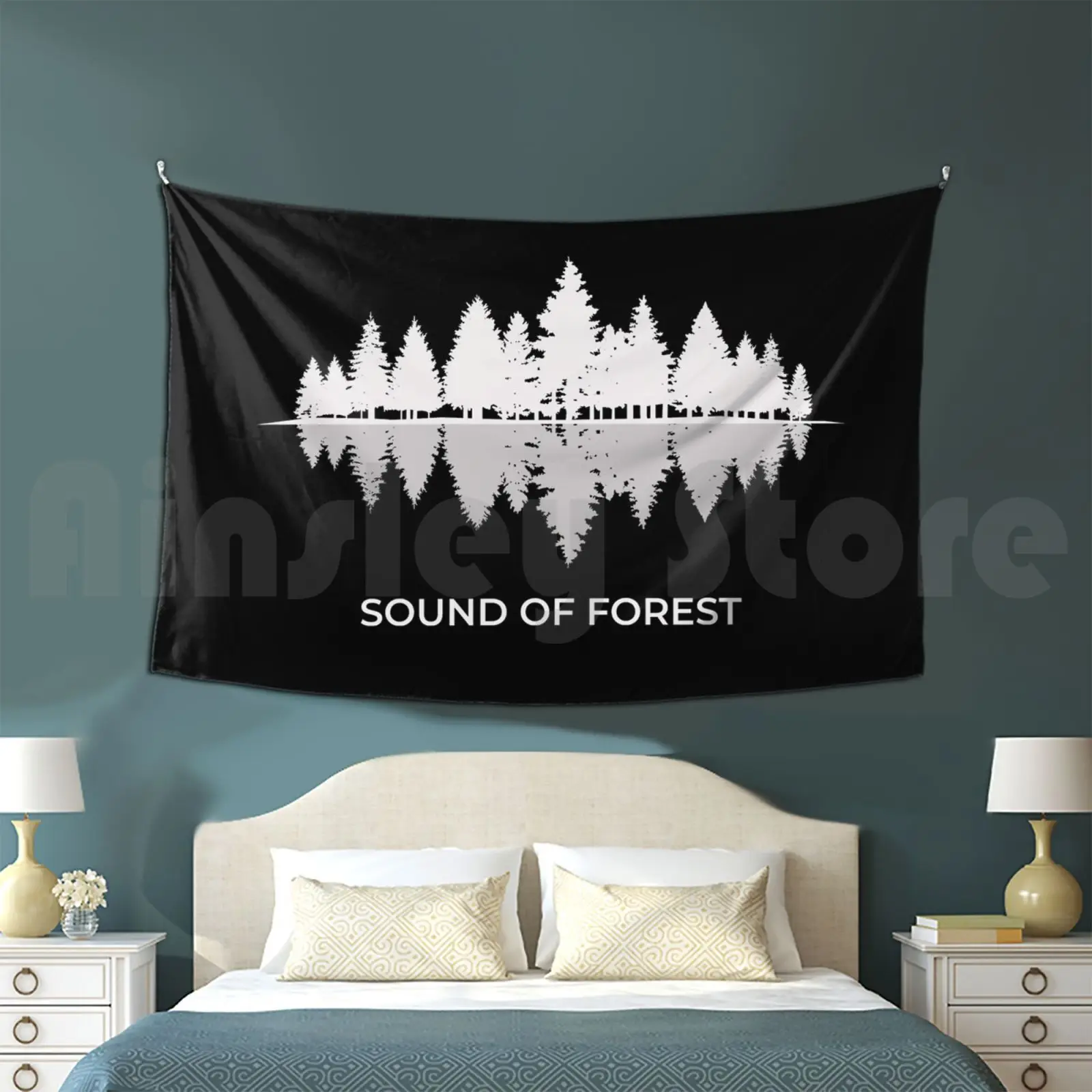 Forest Sound Customized Tapestry Forest Nature Sound Music Sound Of Forest Quote Trees Blue Animals Cool