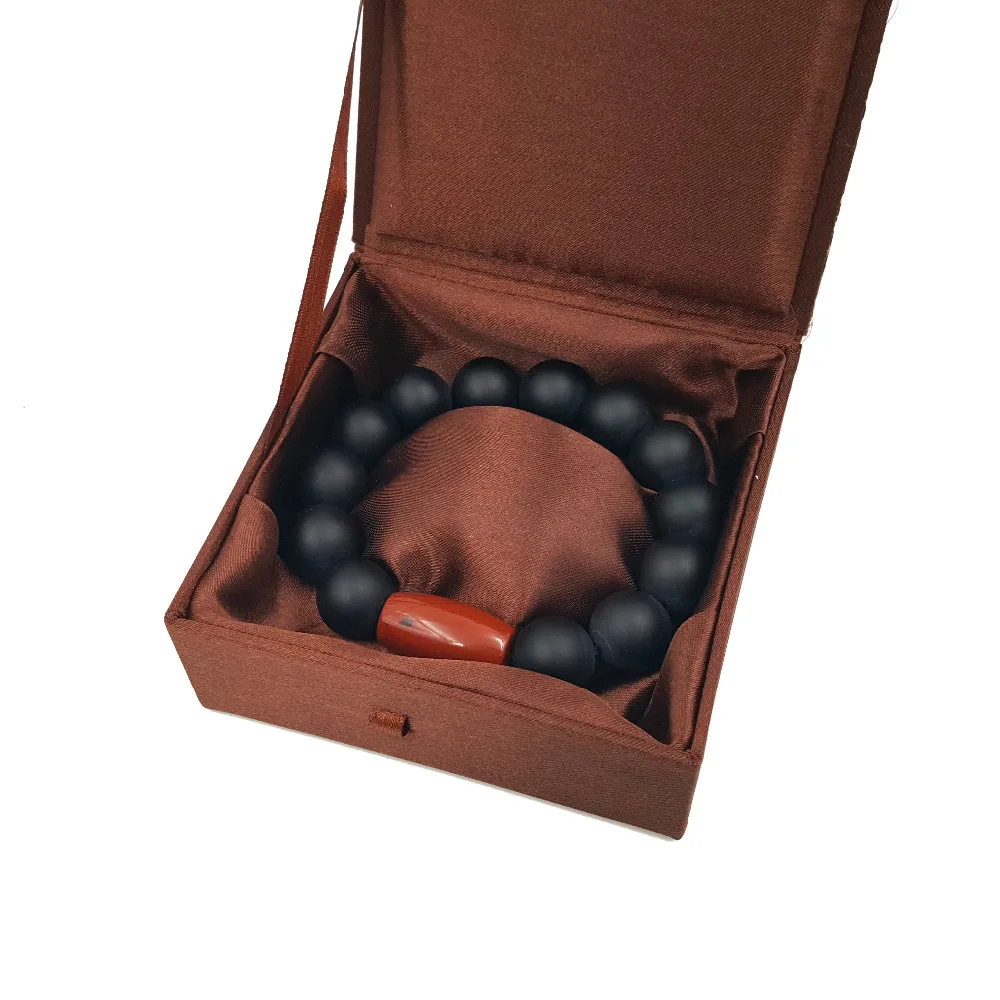 

LiiJi Matte Black Onyx Red Jaspers Men or Women Bracelet 9" with Silk Box Men Jewelry Leo Lovers Energy Balance Bracelet