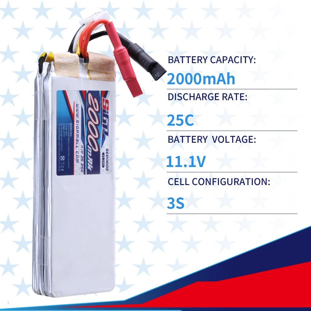 SIGP радиоуправляемая лодка 2S 3S Lipo батарея 7,4 В 11,1 В 2000 мАч 3000 мАч 5300 мАч 6300 мАч 25C 30C с балансирующим портом 2S 3S для