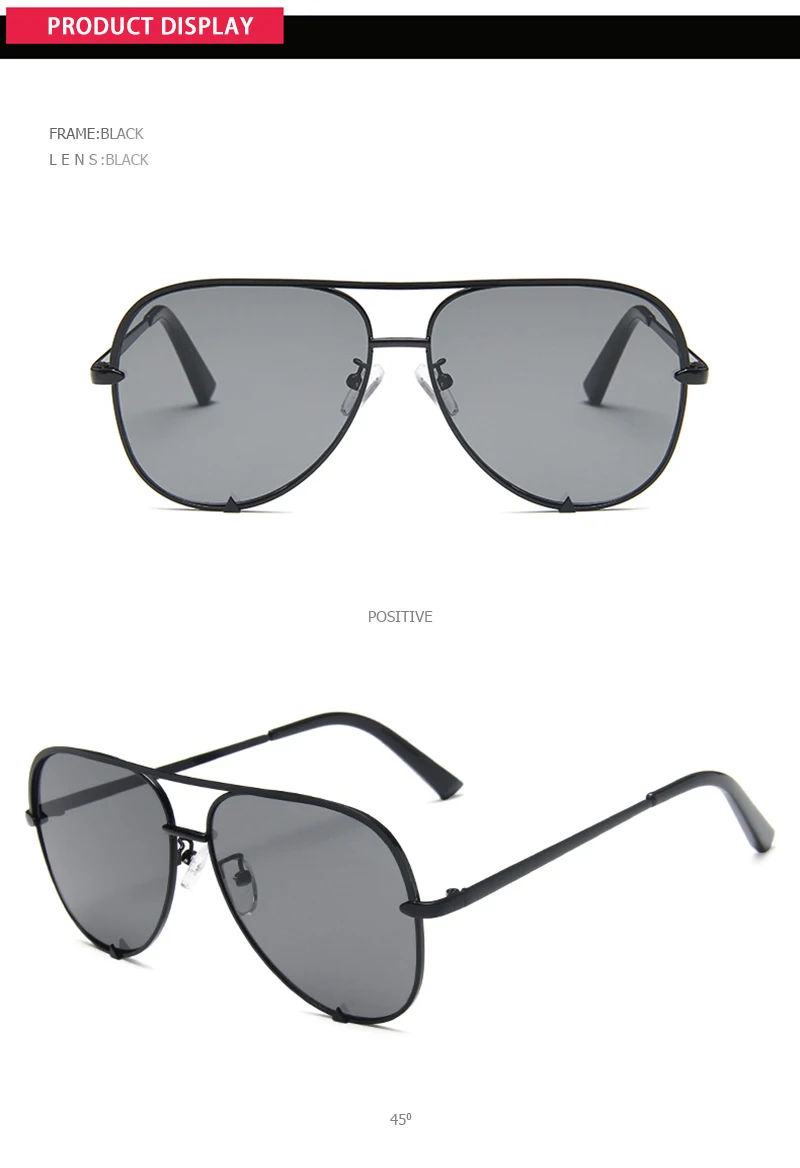 Klassische Metall Luftfahrt Sonnenbrille Frauen Mode Legierung Pilot Sonnenbrille Männer Farbverlauf Schwarz Driving Shades Damen UV400 – Detail 8