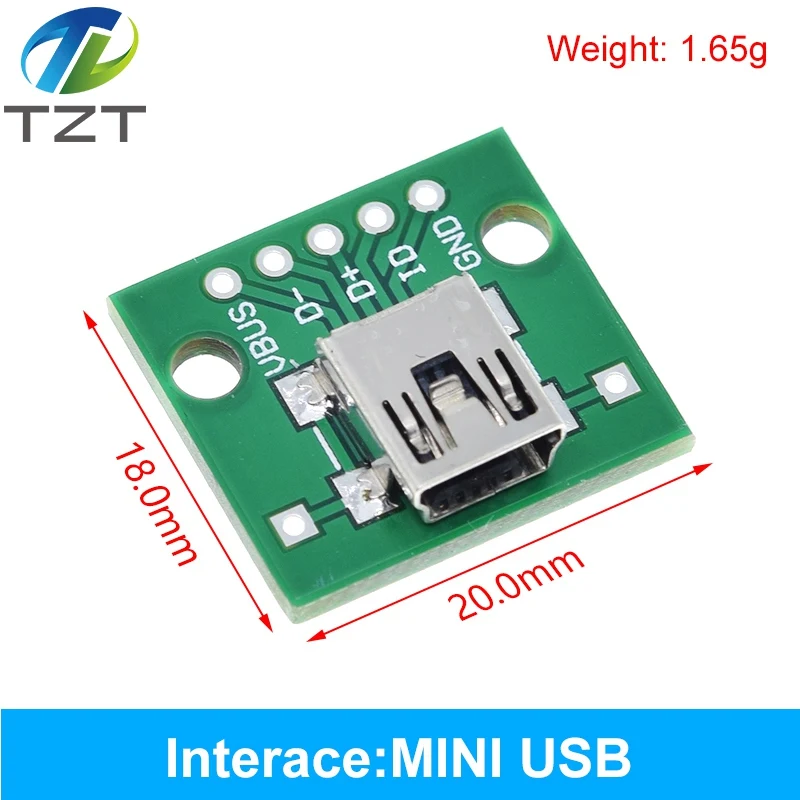TZT USB-Stecker / MINI MICRO USB auf DIP-Adapter, Buchse 2,54 Stecker B Typ-C USB2.0 3.0 Buchse Konverter – Detail 9