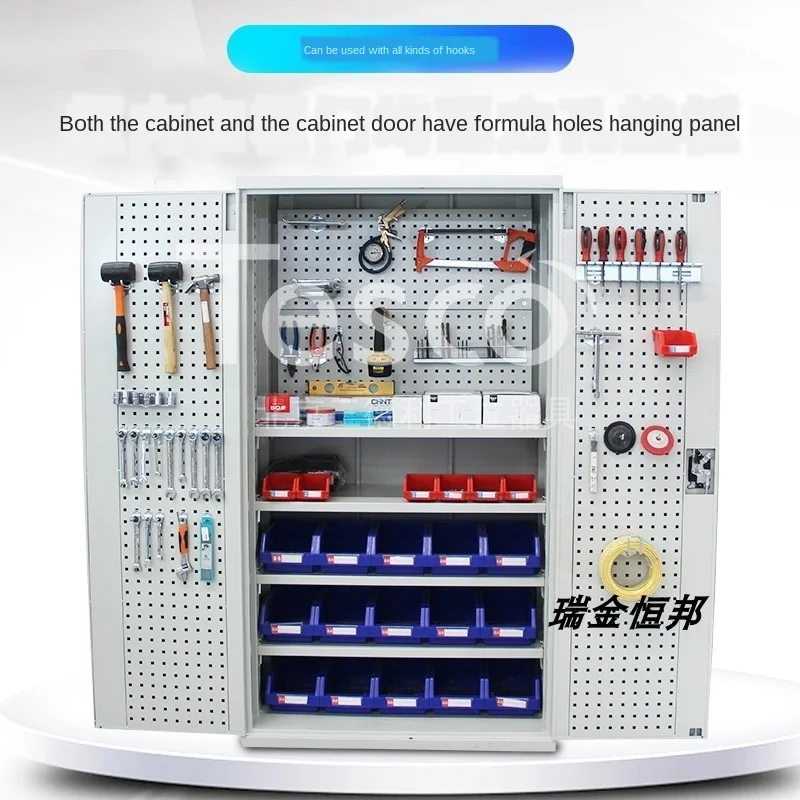 Multifunctional tool storage cabinet steel double door heavy workshop   drawer locker auto repair box