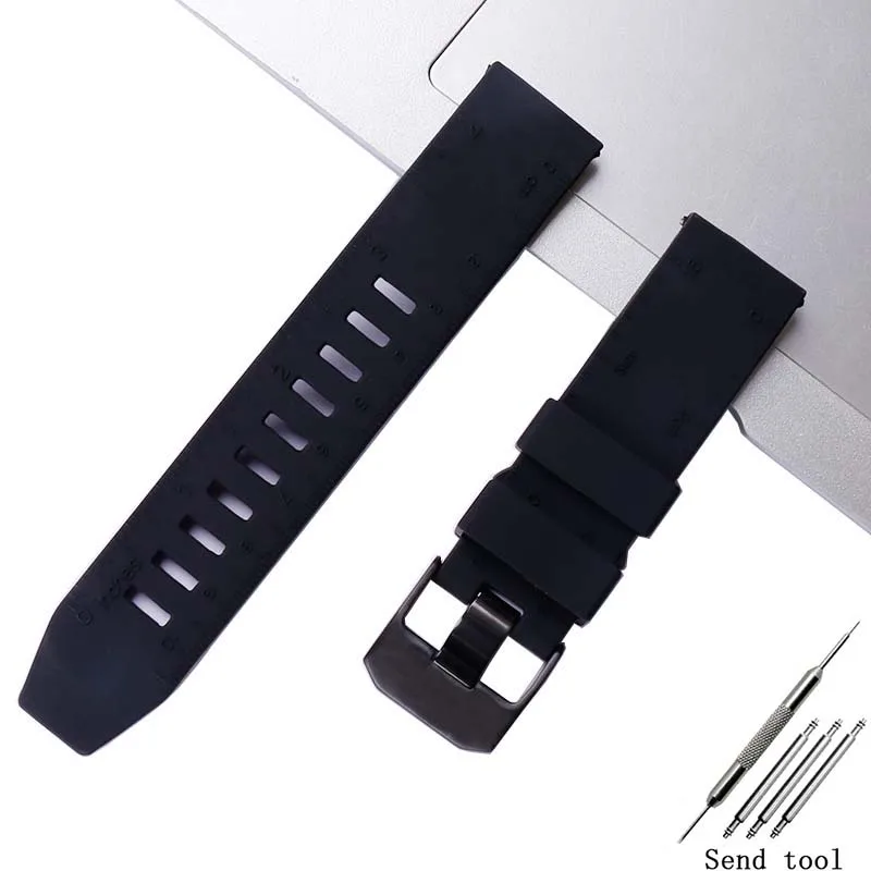 Watch accessories men suitable for 23mm Luminox silicone sports strap  Luminox3051 3050 3080 4420 8800 metal button