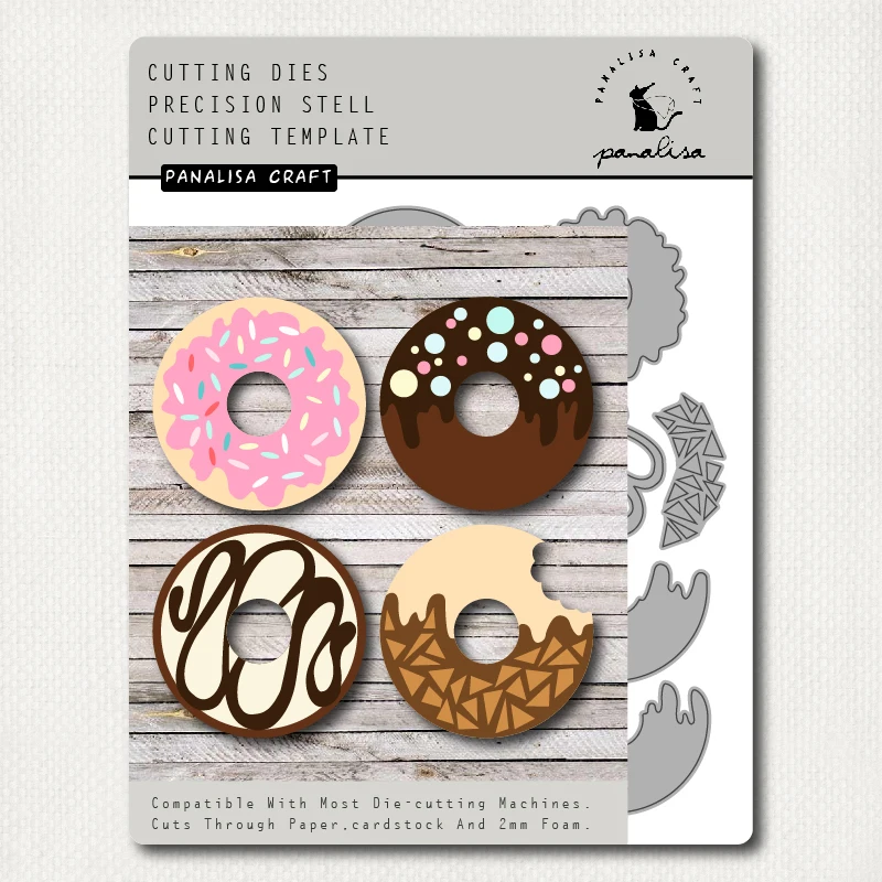 

Panalisacraft Cute Donuts Metal Cutting Dies Stencils for DIY Scrapbooking/album Decorative Embossing DIY Paper Cards