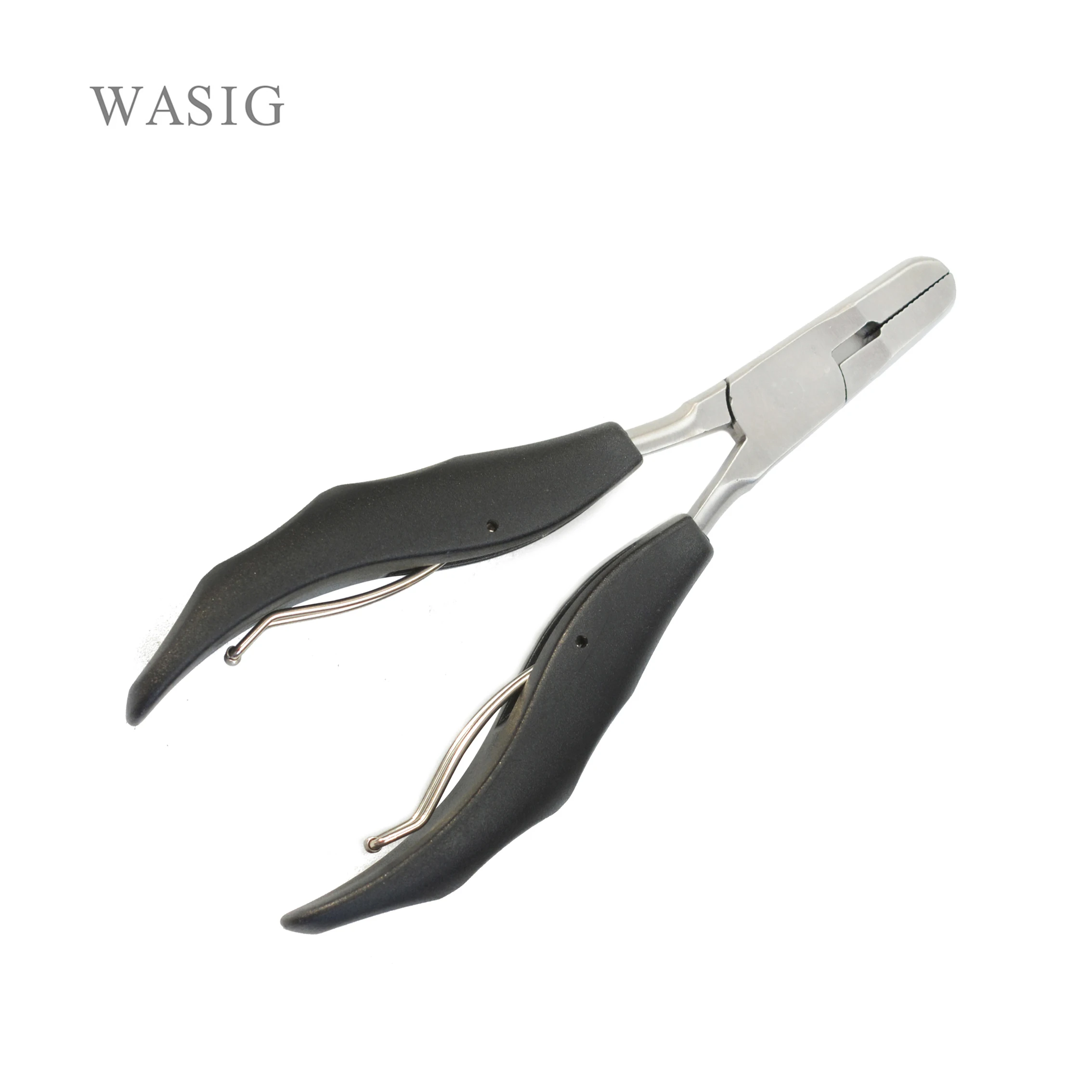 

Flat Tip Stainless Steel Hair Pliers Multi Functional Hair Extension Pliers Wide Tip Black handle Hair Extension Tool