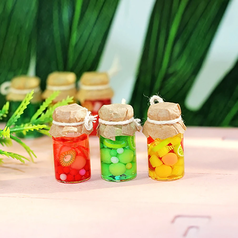 1/12 Dollhouse Miniature Accessories Mini Canned Fruit Model Simulation Toys for Doll House Decoration