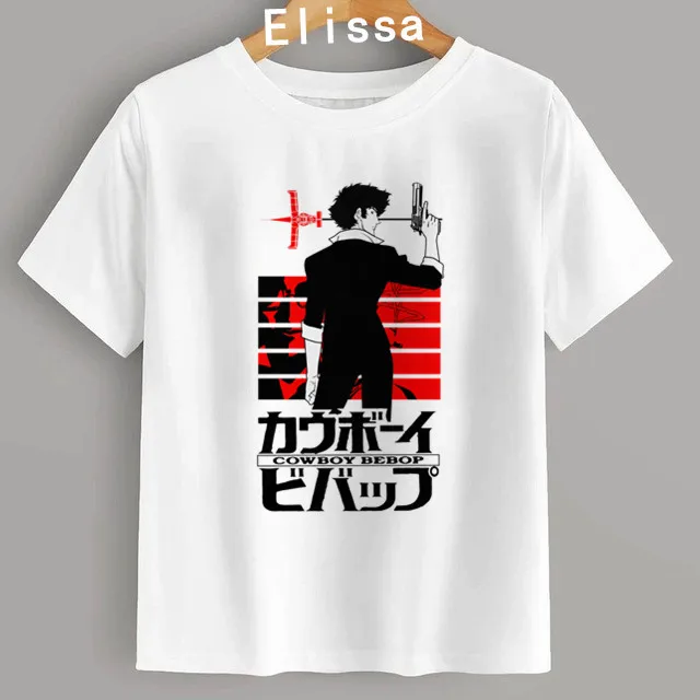 Japan anime Cowboy bebop spike funny t shirt men new white casual tshirt homme manga unisex streetwear t-shirt girl T shirt Top