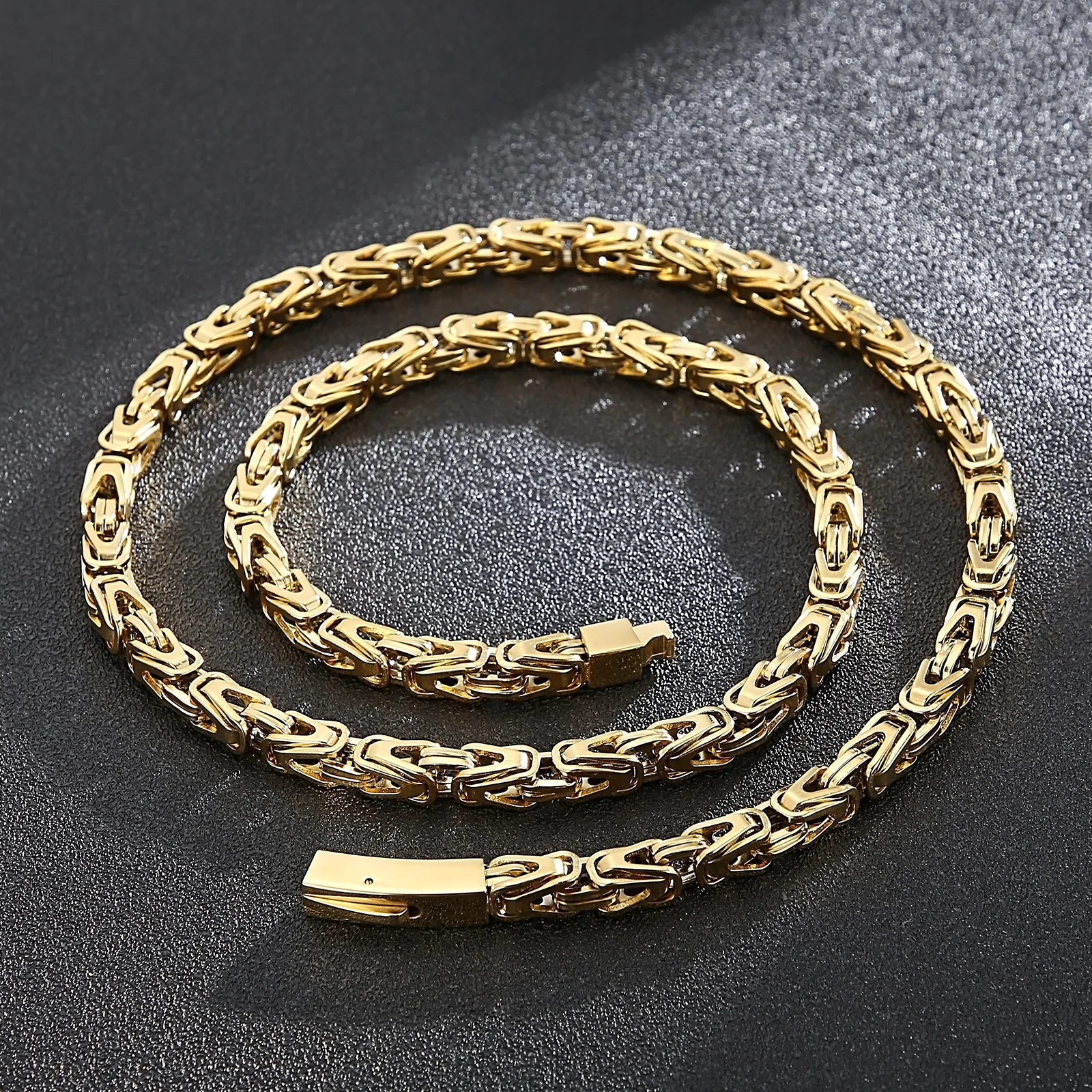 Vintage 6MM Wide 65CM Long Necklace For Men Stainless Steel Mens Link Chain Necklace Jewelry Accessories Dropshipping