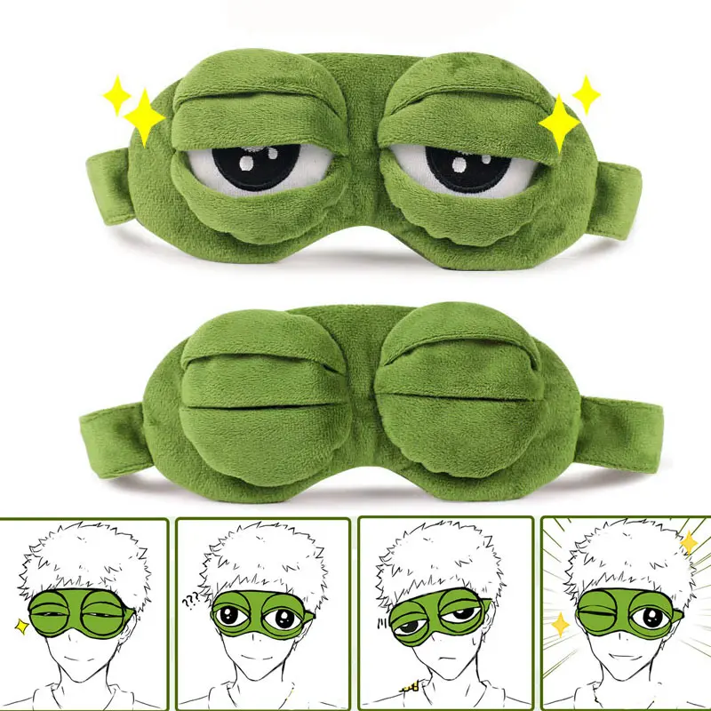 3D Cartoon Sleep Mask Frog Eye Cover Eye Blindfold Sleeping Make Kids Adult Fun