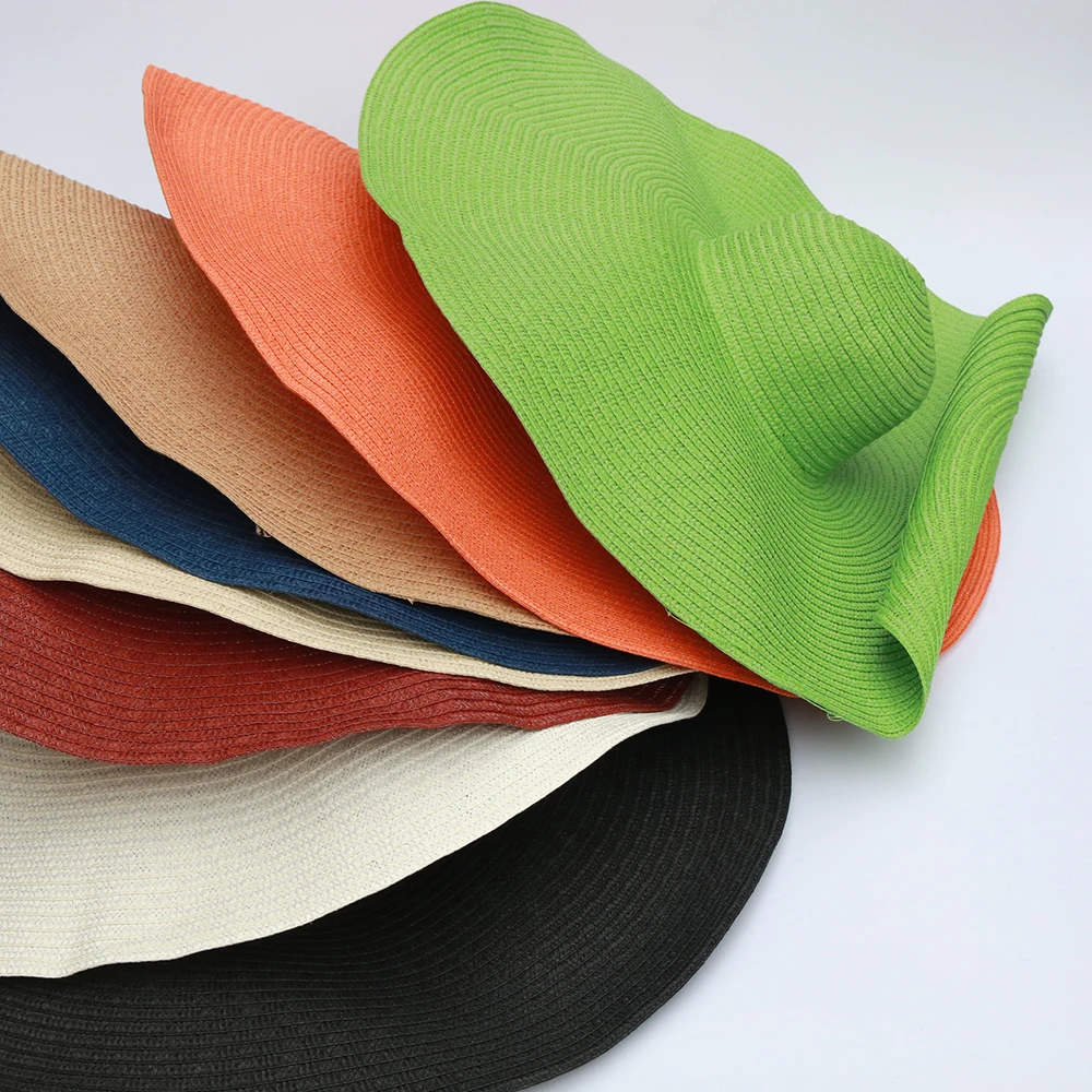 foldable women oversized hat 70cm diameter large brim summer sun beach hats wholesale image 5