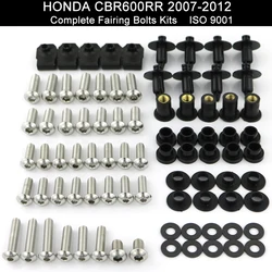 Motocicleta completa carenagem parafusos kit, carroçaria parafusos, clipes de carenagem, apto para Honda CBR600RR, CBR 600RR, 2007, 2008, 2009, 2010, 2011, 2012