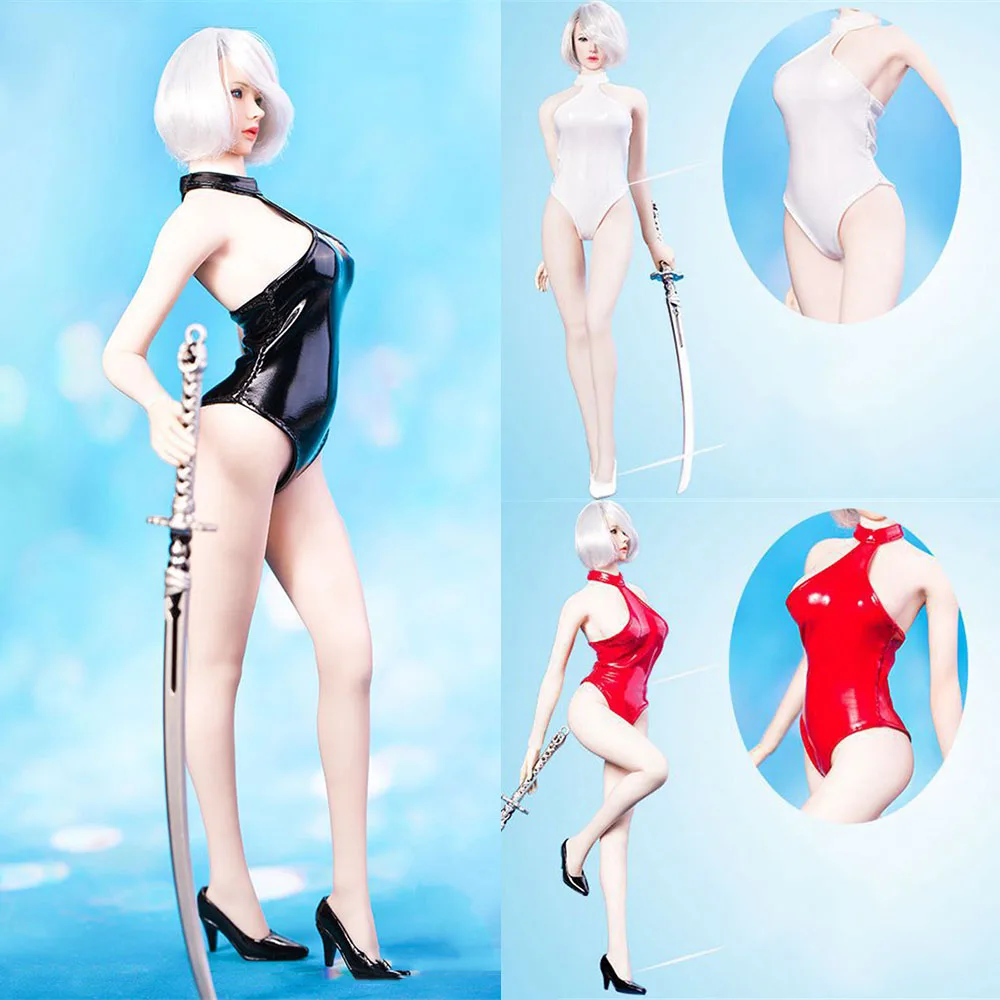 

MM06 1/6 Scale Female Sexy Leather High-fork Jumpsuit Swimsuit 2B Sister Neil Clothes Model for 12 inches Action Figures