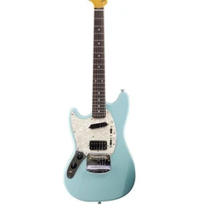 Custom classic Mustang electric guitar,left handed, alder body daphne blue color, maple neck with rosewood fretboard, roller bri