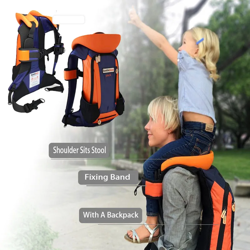 Baby Shoulder Carrier Hands-Free Child Strap Rider for 2-5 Years Old It Comes With A Backrest Bag