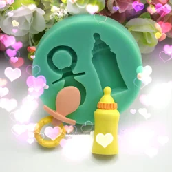 Bottle Pacifier Shape Silicone Mold For DIY Baby Cake Chocolate Dessert Fondant Mold Baking Decoration Tool Kitchenware