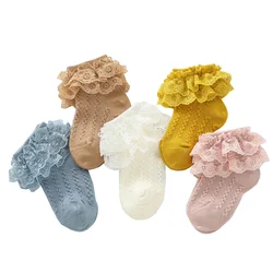 New spring and autumn girls socks double lace girls baby socks