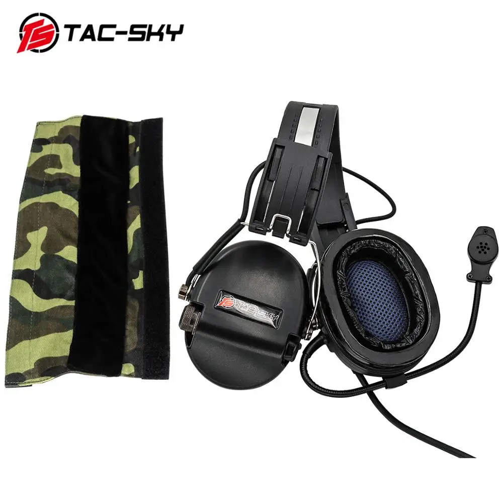 戦術的なノイズキャンセリングTAC-SKY-SEVENヘッドセット,航空会社のパイロットヘッドセット,狩猟,スポーツ,Airsoftシューティングヘッドセット