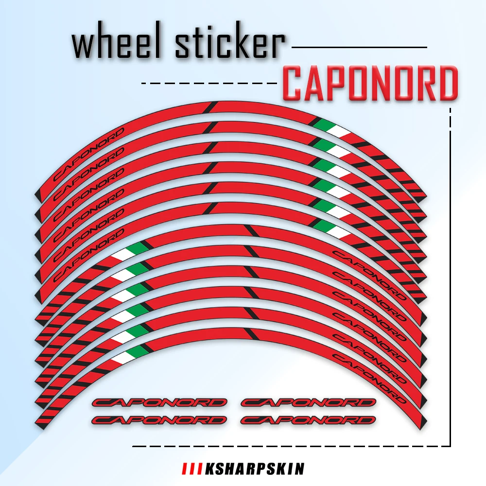 

17 Inches 12 Strips Stickers Moto Decal Sticker Motorcycle Decals Reflective Waterproof Wheel Decals for APRILIA CAPONORD 1200