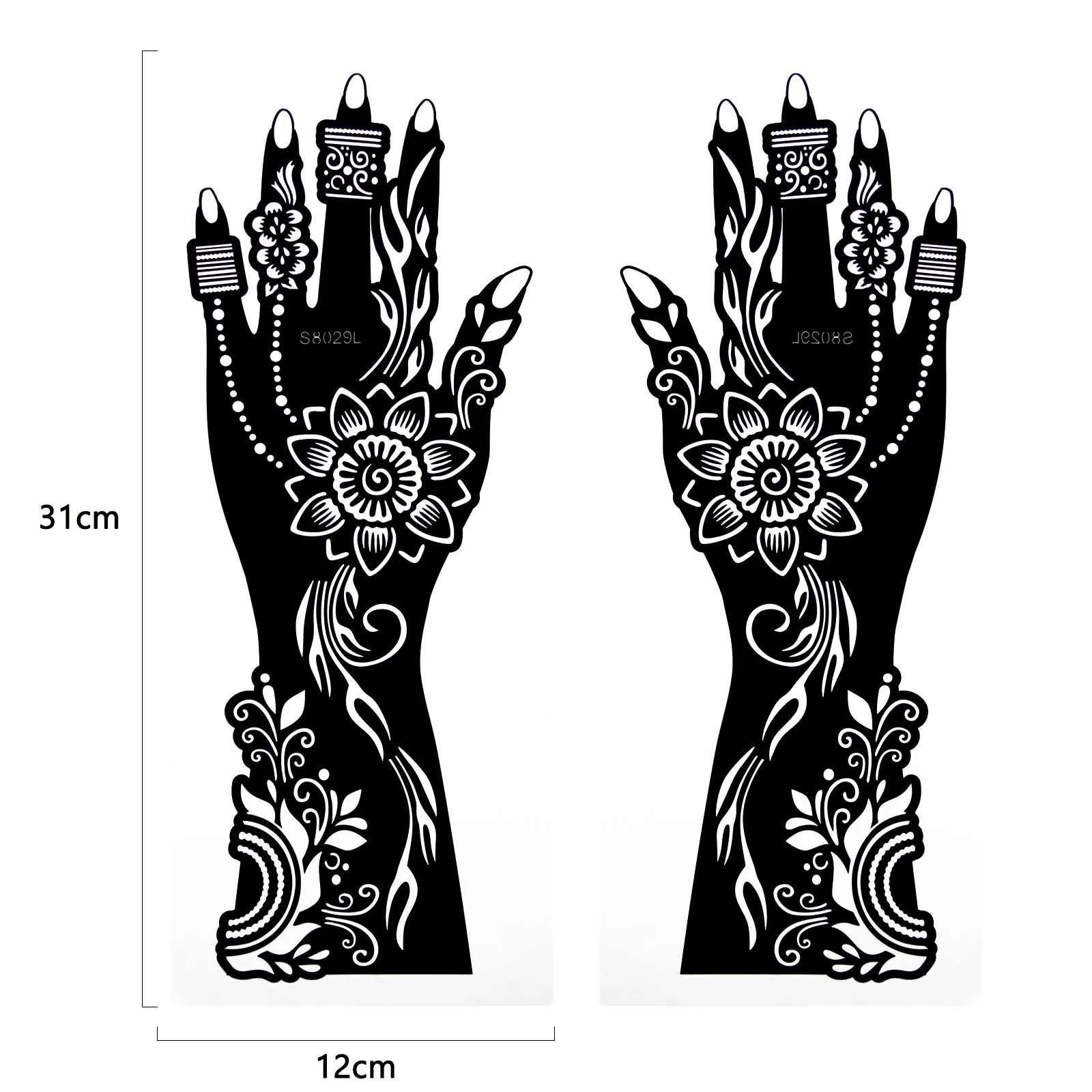 12 stücke Große Henna Hand Tattoo Schablonen Blume Glitter Airbrush Mehndi Indische Henna Tattoo Vorlagen Schablone Für Körper Malerei