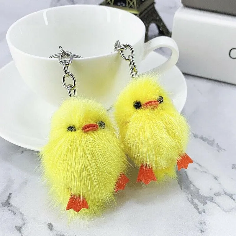 1pcs Creative Mini Chick Animal Model Plush Toys Soft Pendant Cute Doll Chick Gift Keychain Keychain Stuffed Kids Ornament E8R5