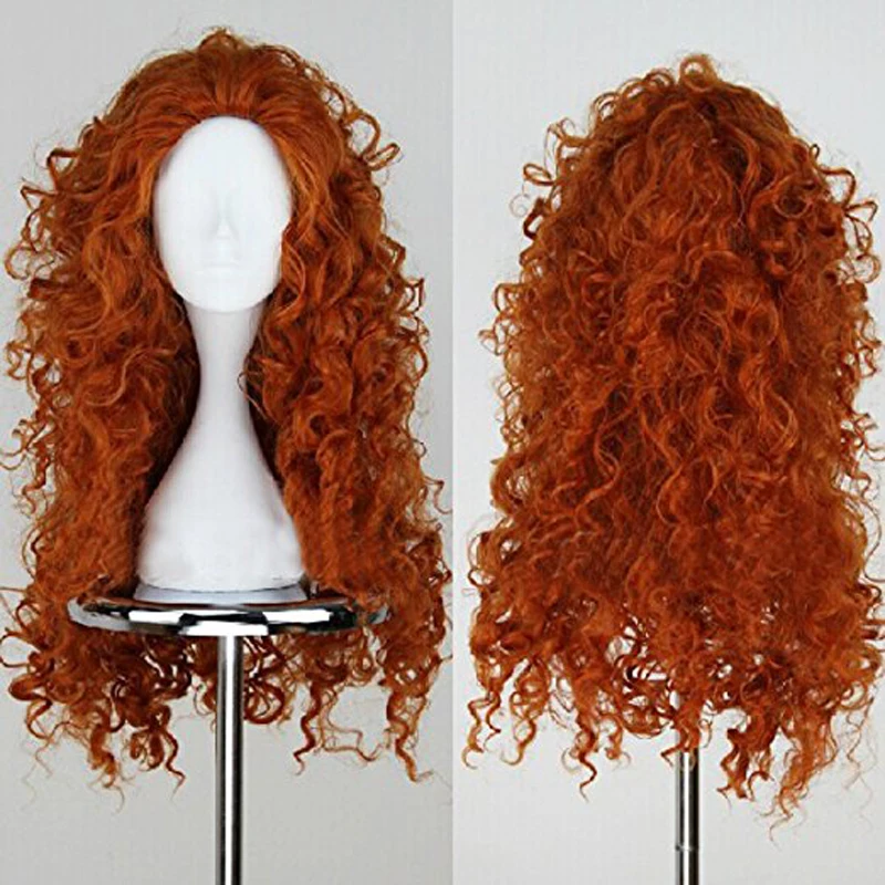 Dũng Cảm Merida Cosplay Bộ Tóc Giả Xoăn Dài Vai Trò Chơi Tóc Giả Hóa Trang Halloween Tóc Halloween Phụ Nữ Tóc Giả Trang Phục Cosplay