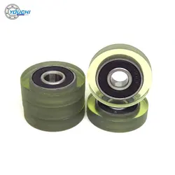 10pcs OD 30 mm PU Coated Rollers With 608RS Bearing 8x30x7 mm PU60830-7 Soft Rubber Covered Mute Sliding Doors Pulleys