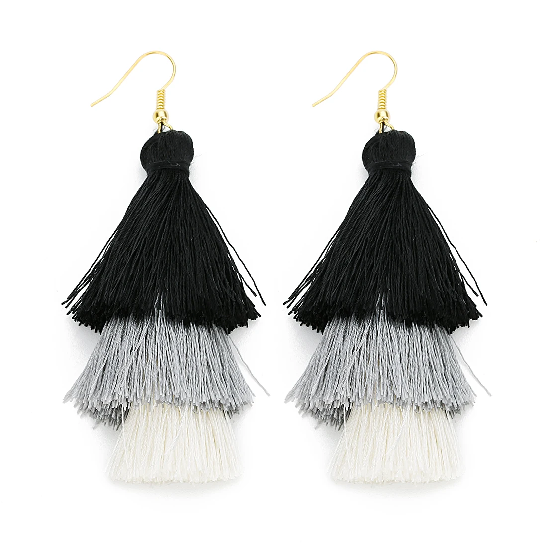 2020 3 Layered Bohemian Fransen Luxus Erklärung Quaste Ohrringe 2020 Boho Mode Schmuck Frauen Lange Tropfen Baumeln Ohrringe – Detail 35