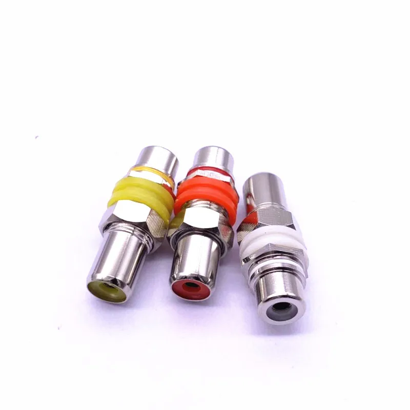 نوعية جيدة فيديو RCA أنثى إلى RCA شاحن أنثي الصوت النحاس النيكل مطلي موصل قابس ل HiFi AV مكبر صوت المقابس