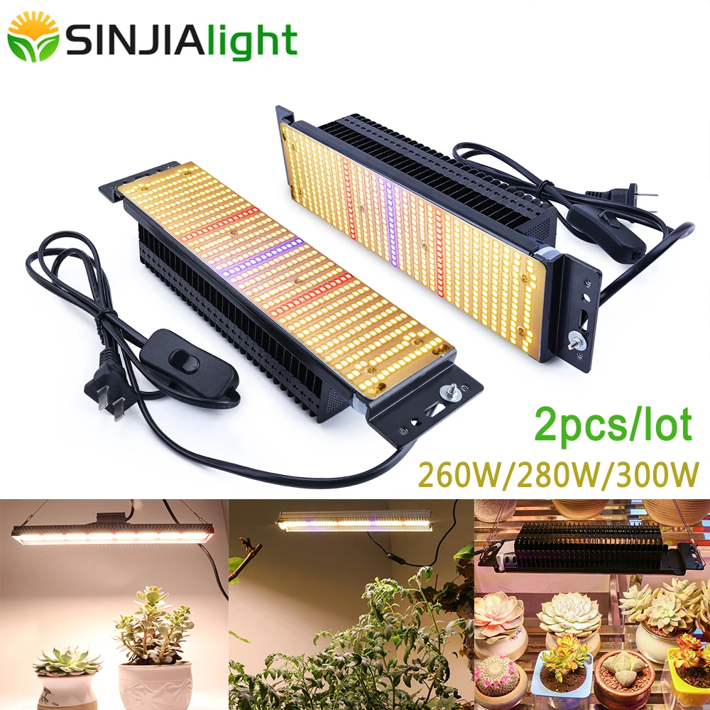 2PCS/Lot 260W 280W 300W LED Grow Light Full Spectrum Warm Lighting Plant Growing Lamp Phytolamp for indoor seedlings greenhouse