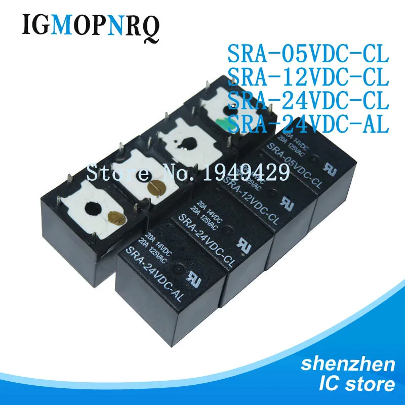 5PCS/LOT Relay SRA-12VDC-CL SRA-05VDC-CL SRA-24VDC-CL SRA-24VDC-AL Relays 5PINS 12v 5v 24v DC High Quality