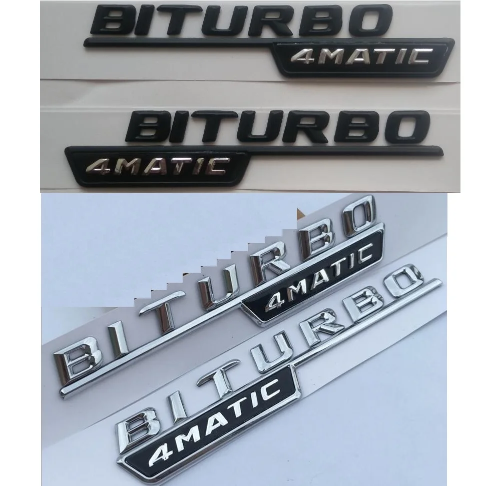 

3D Letters For Mercedes Benz C43 E43 GLC43 GLE43 GLS43 Fender 1 Pair BITURBO 4MATIC AMG BITURBO4MATIC Emblems Badges Symbols