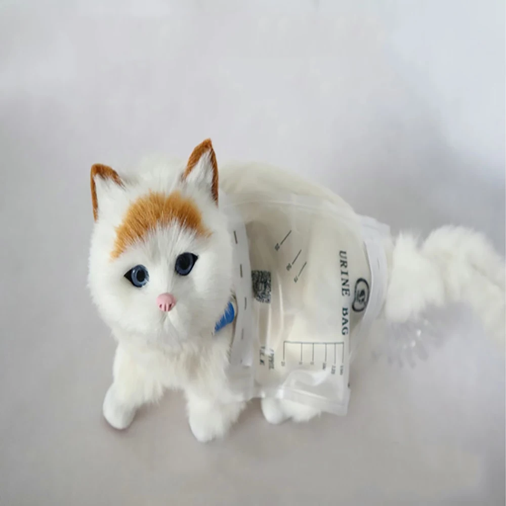 5PCS Cat Catheterization Bag Pet Urine Collection Feline Calculus Adjustable Disposable Vet Clinic With Spiral Tube And Bandage