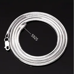 BOCAI New S925 Sterling Silver Jewelry Platinum Plated Man and Woman Necklace Snake Bone Chain Korean Fashion Birthday Gift