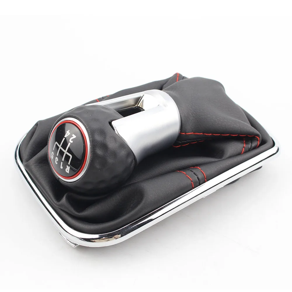 5 6 Speed For VW Volkswagen Golf 4 MK4 Golf 5 Golf 7 MK7 Car Gear Shift Knob With Boot Cover Handle Case Collar 12mm Hole