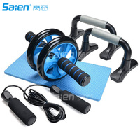 4-in-1 AB Wheel Roller Kit AB Roller Pro with Push-Up Bar, Jump Rope and Knee Pad - Perfect Abdominal Core Carver Fitness Workou