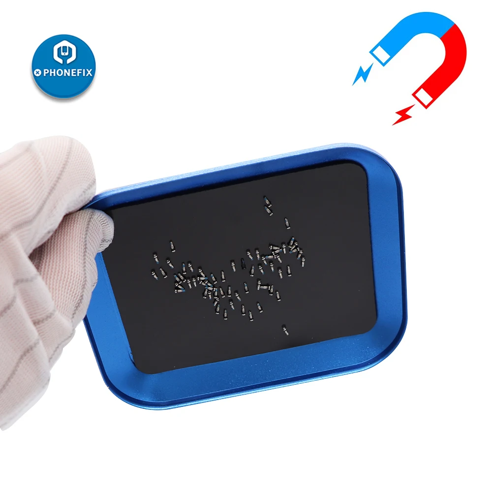 Caixa de armazenamento com parafuso magnético, parafuso de alumínio com bandeja para modelos rc de celular, ferramentas de reparo, caixa de parafusos com placa magnética