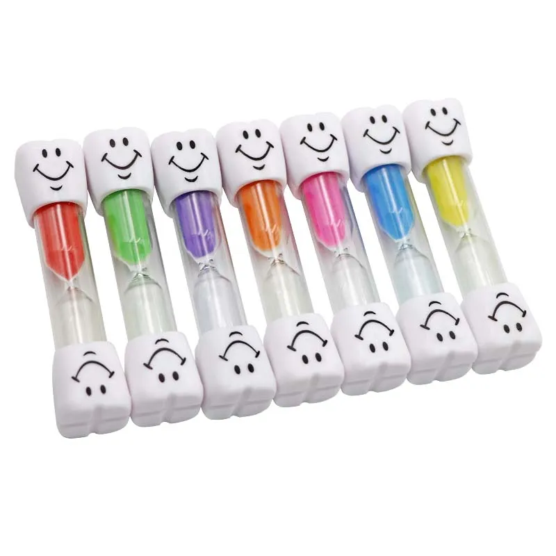 7pcs Dental Children Kids Toothbrush Timer 3 Minutes Smile Sandglass Tooth Brushing hourglass Gift Sand Clock