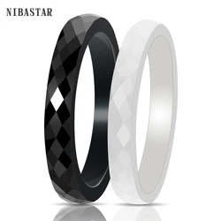 Fashion Simple Light Black/White Cut Ceramic Stacking Ring For Woman High Quality Jewelry Without Scratches Wedding Jewelry Ring