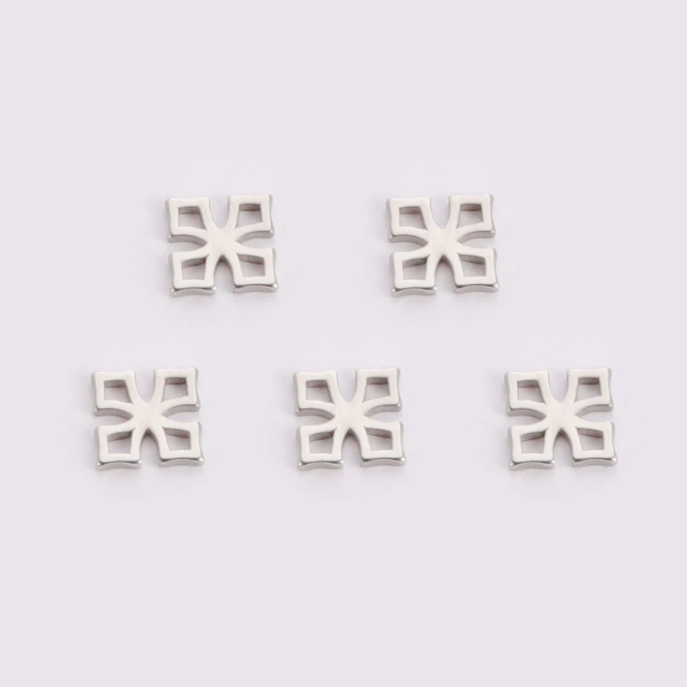 5 Stück/Set Kleine DIY-Anhänger für Schmuckherstellung aus Edelstahl, Niedliche Kreuz-, Planeten-, Karten- und Runde Anhänger für Ohrringe, Halsketten und Armbänder – Detail 3