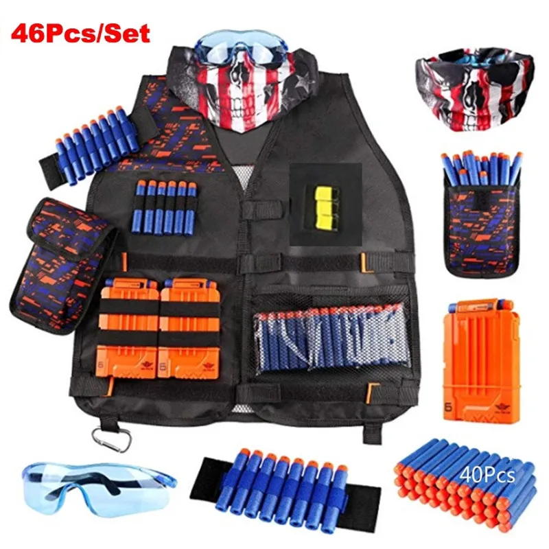 46Pcs/set Kids Tactical Vest Kit for Nerf N-strike Elite Series