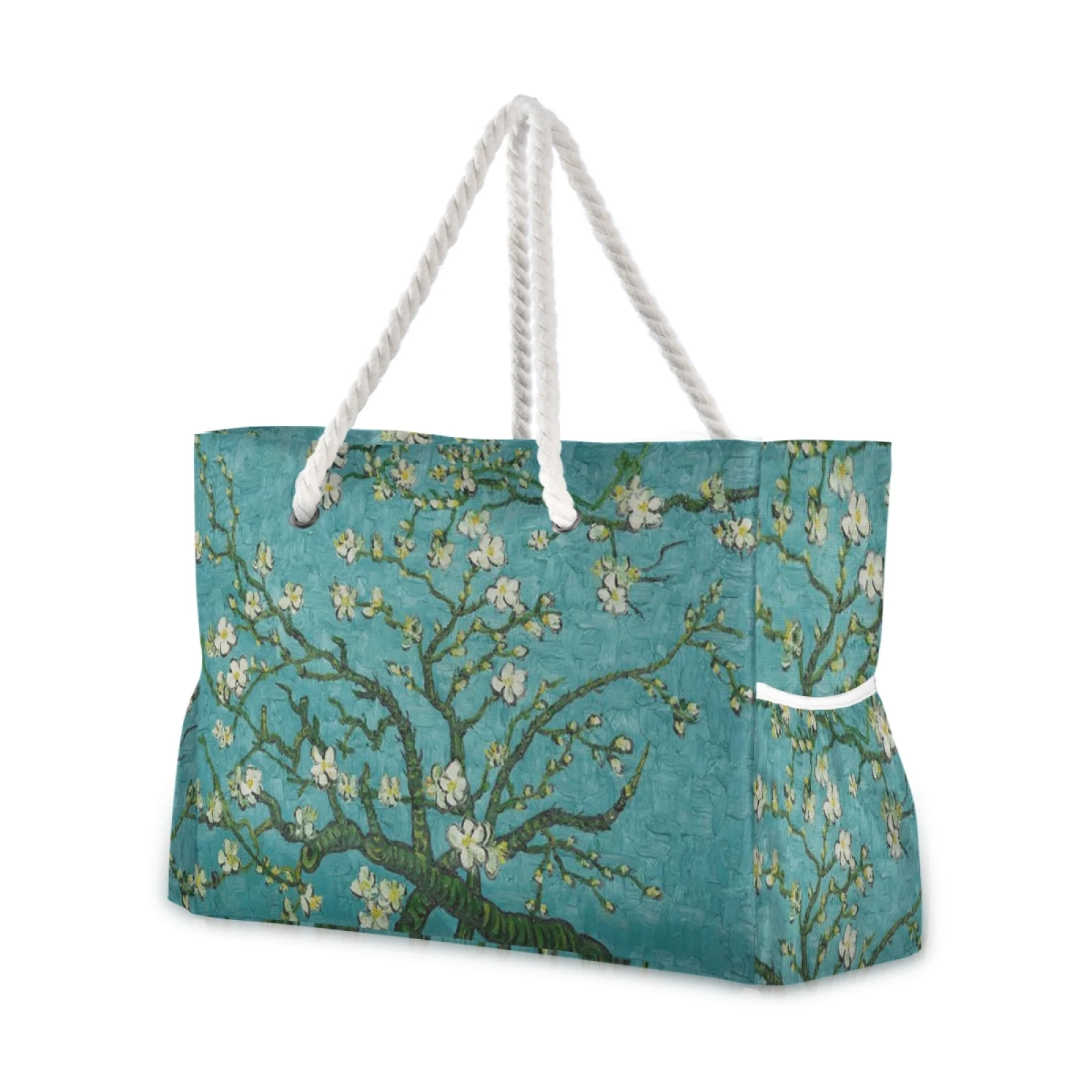 

New Brand Design Luxury Women Shoulder Handbag Van Gogh Art Almond Blossom Tree Large Beach Ladies Bags Sac a Main Femme