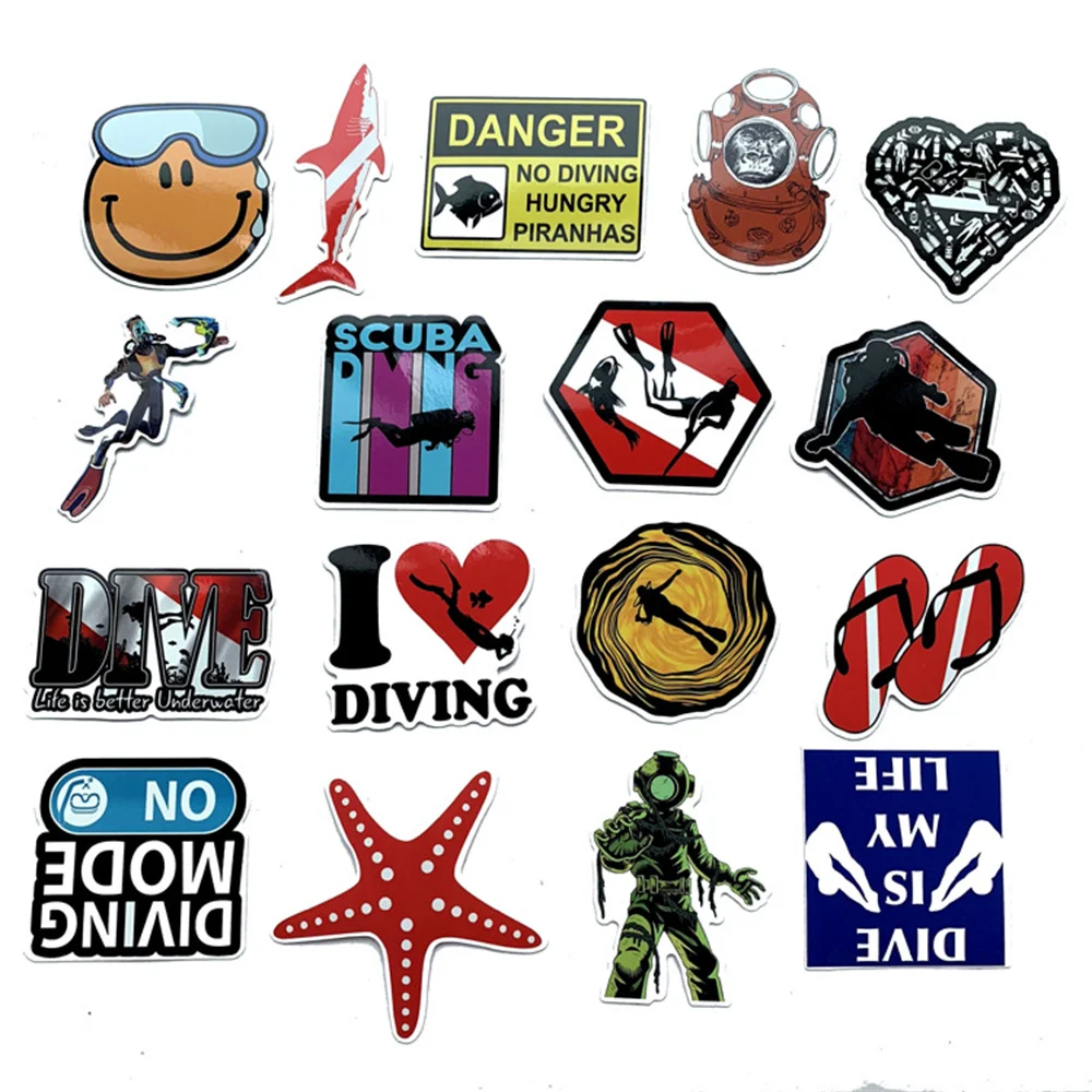 10/30/50PCS Diving Creative Personality Graffiti Sticker Scrapbook Mobile Phone Case Suitcase Scooter Sticker Wholesale