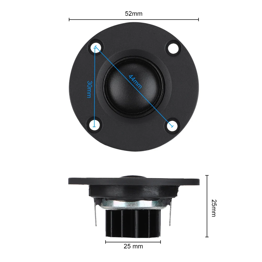 AIYIMA-altavoz portátil con radiador de aluminio, 2 piezas, 52MM, 6 Ohm, 30W, Tweeter de película de seda, ABS, agudos